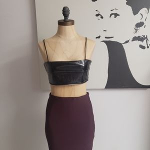 Fashion Nova Women's Faux Patent Leather Top